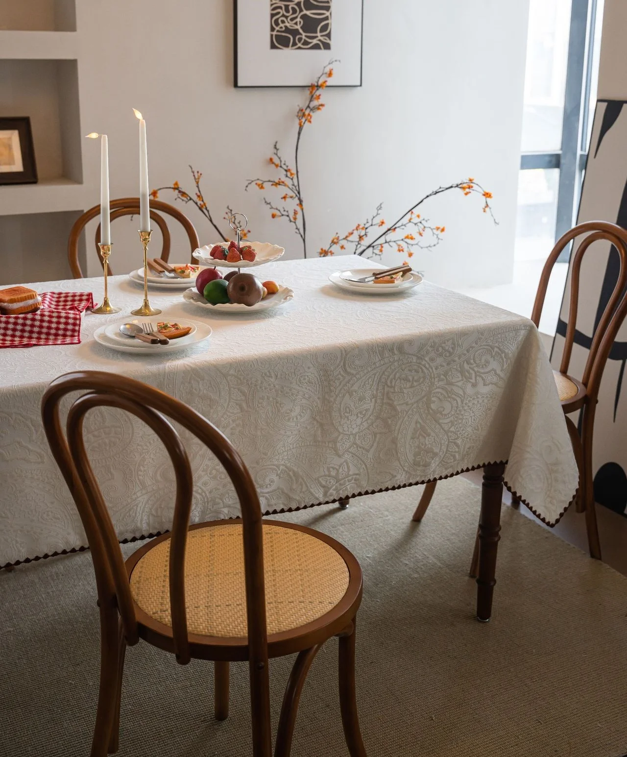 Rectangular Tablecloth Retro Tablecloth Solid-Colored tablecloth Tea Tablecloth Kitchen And Dining Room Holiday Decoration
