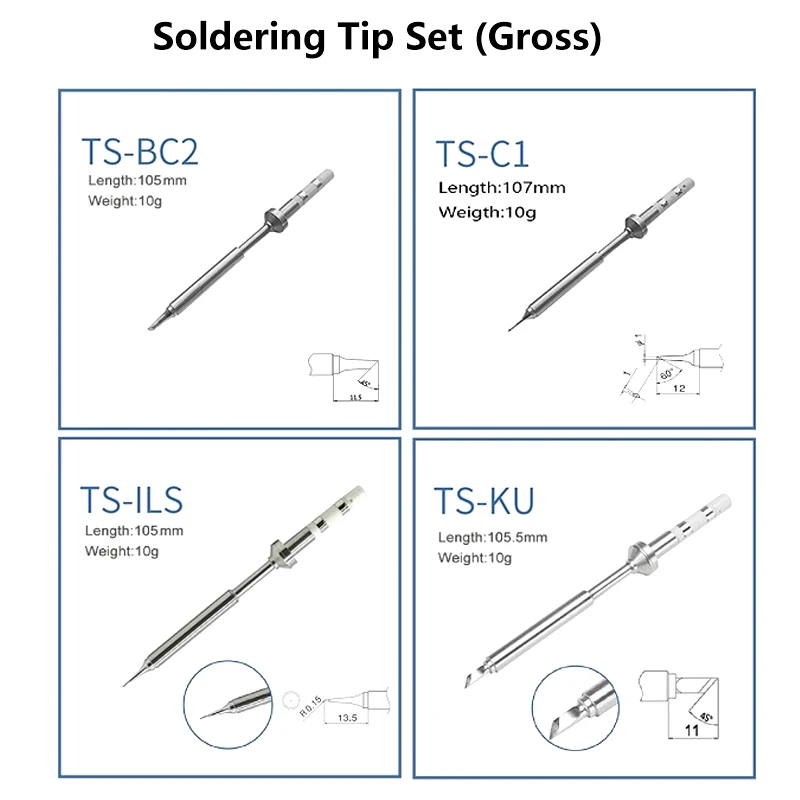 TS100 TS101 Pine64 Pencil Mini Digital Soldering Iron Tip Replacement Bit Head B2 BC2 C4 D24 K I Ku ILS C1 J02 JL02 BC3