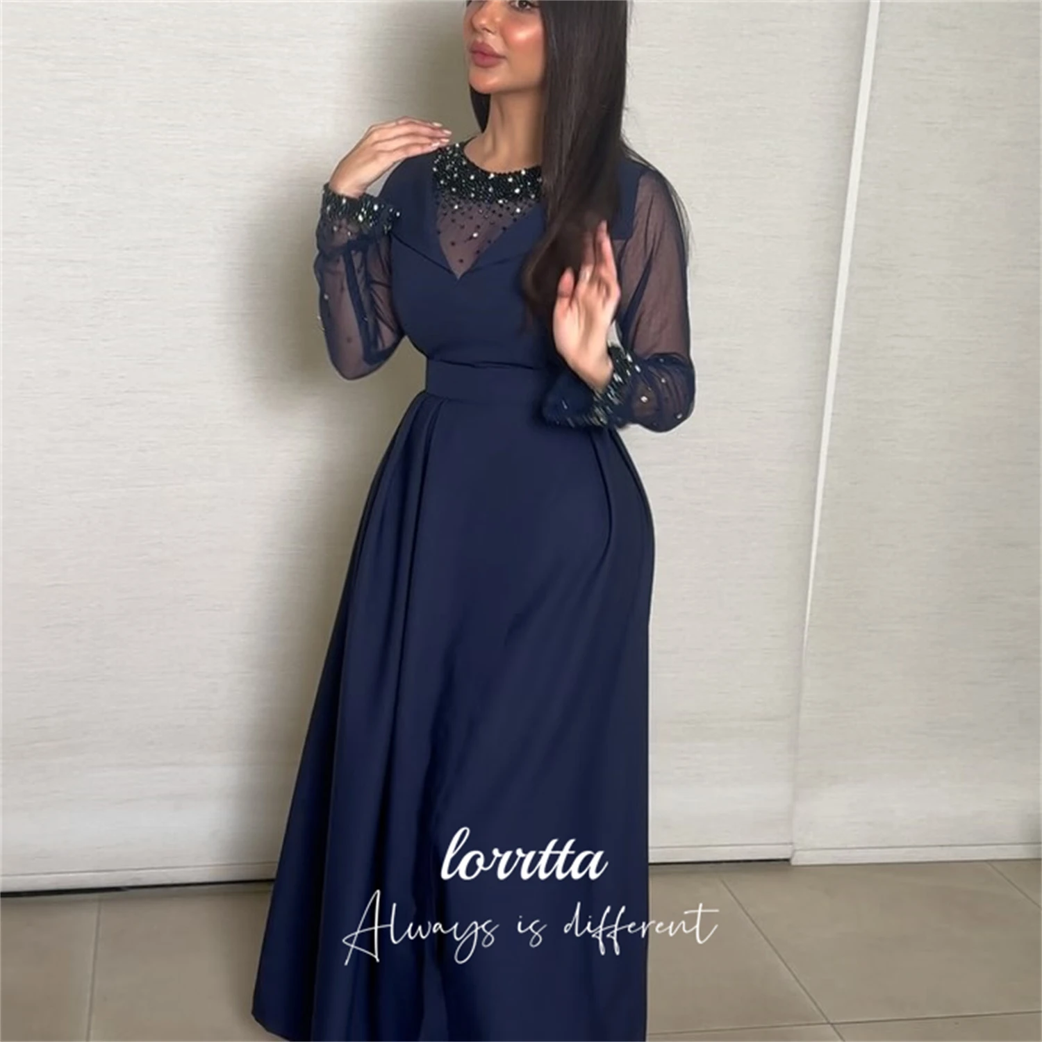 Loretta Maßgeschneiderte luxuriöse lange Kleider mit Ärmeln, Ballkleid, Hochzeitskleid, Sharon Happy Dresses für besondere Anlässe