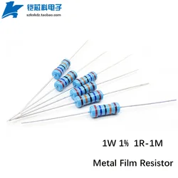 20Pcs 1W Metal Film Resistor 1% 0.1Ohm-0.91Ohm 1R-10M 1 10 100 120 680 Ohm 1K 10K 100K 1M Color Ring Resistance 30R 33R