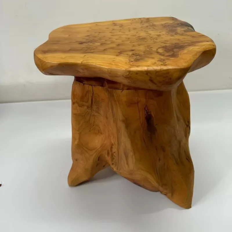 Natural Fir Wood Tree Root Carving Handicraft Dining Outdoor Rustic  Bench Stool Cedar Roots Chair for Home Decor And Garden