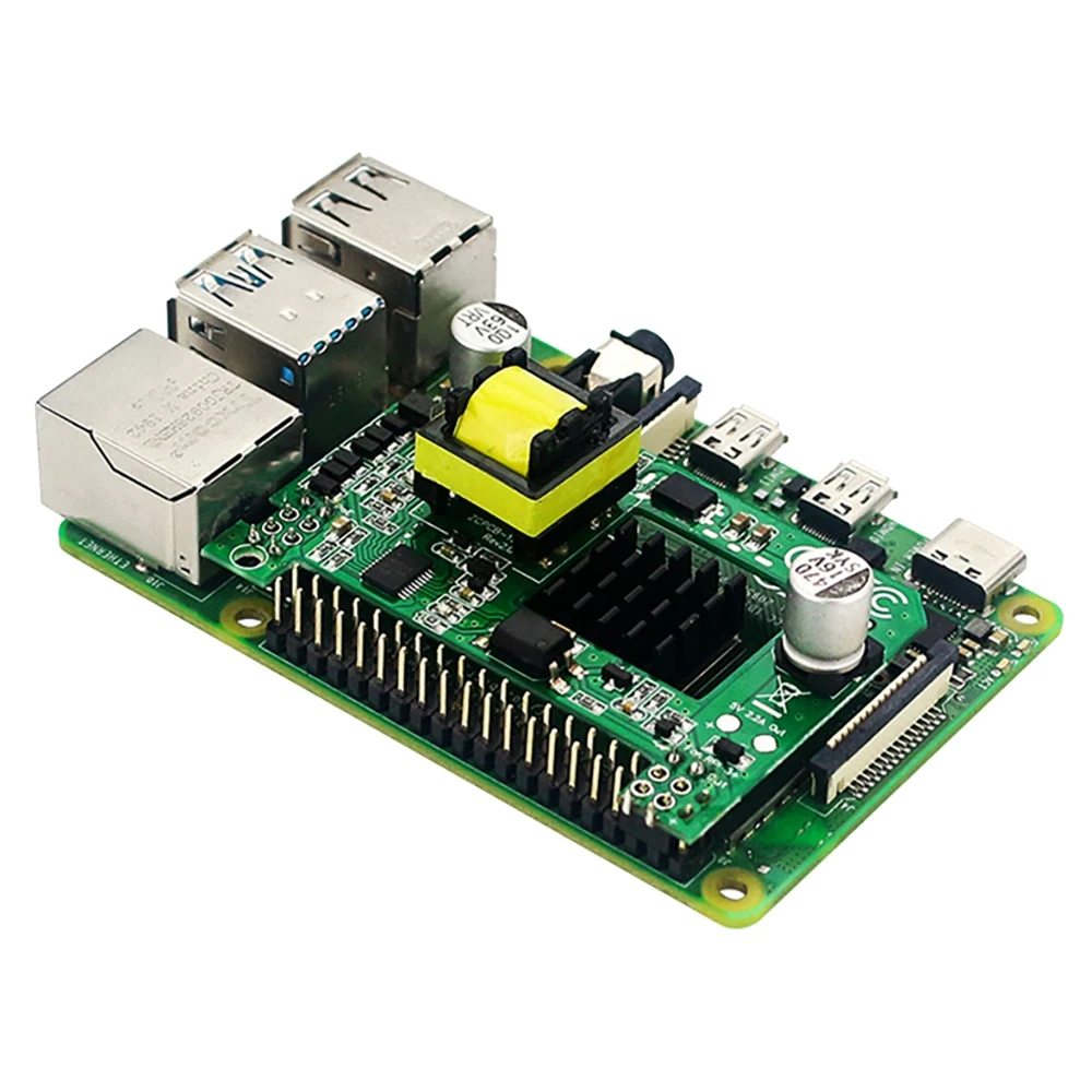 #087C for Raspberry Pi 4B POE Module Power over Ethernet IEEE 802.3Af (green)