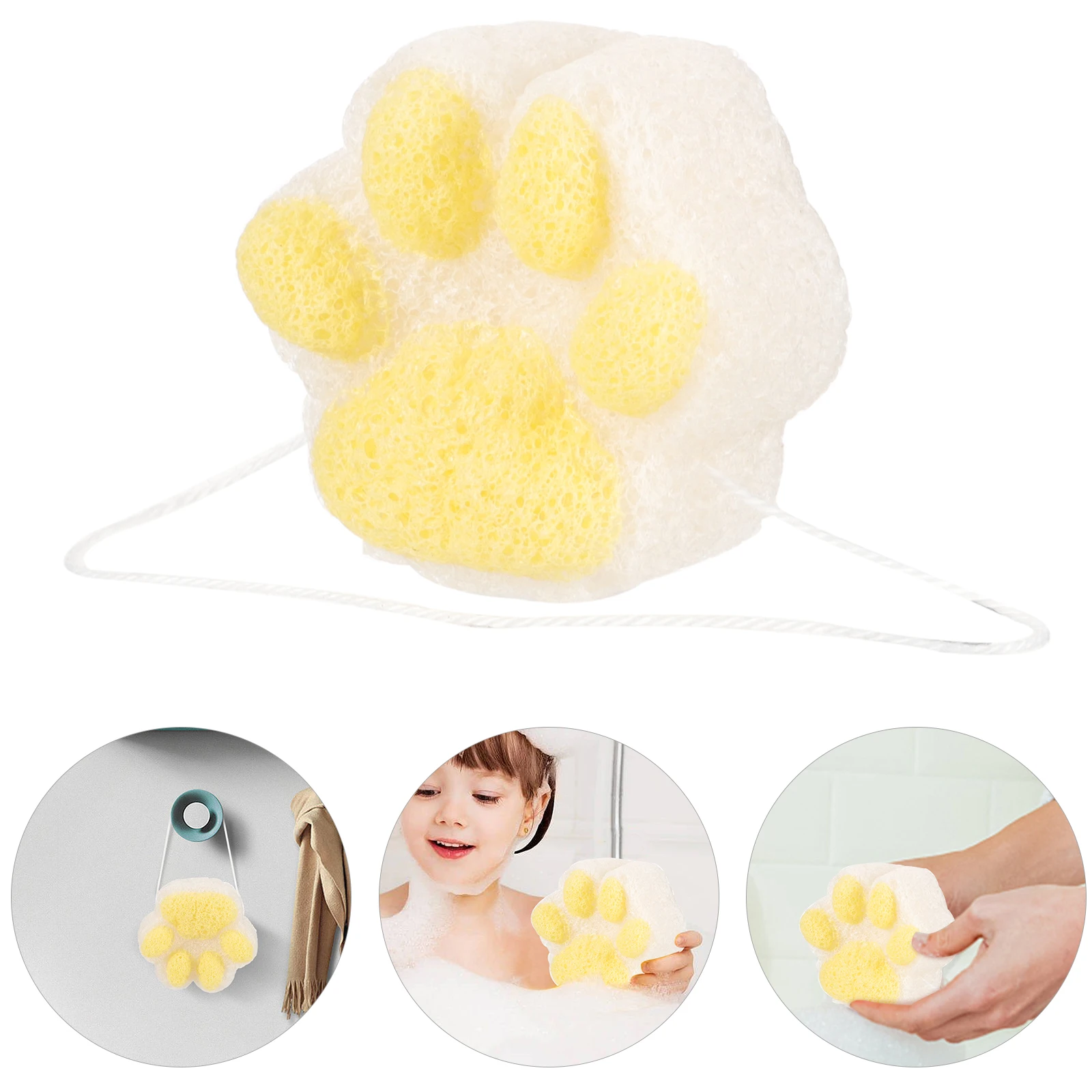 

Bath Ball Cat Claw Design Lightweight Exfoliating Body Scrubber Shower Skin Cleaning Tool Rich Foaming Shower Puff
