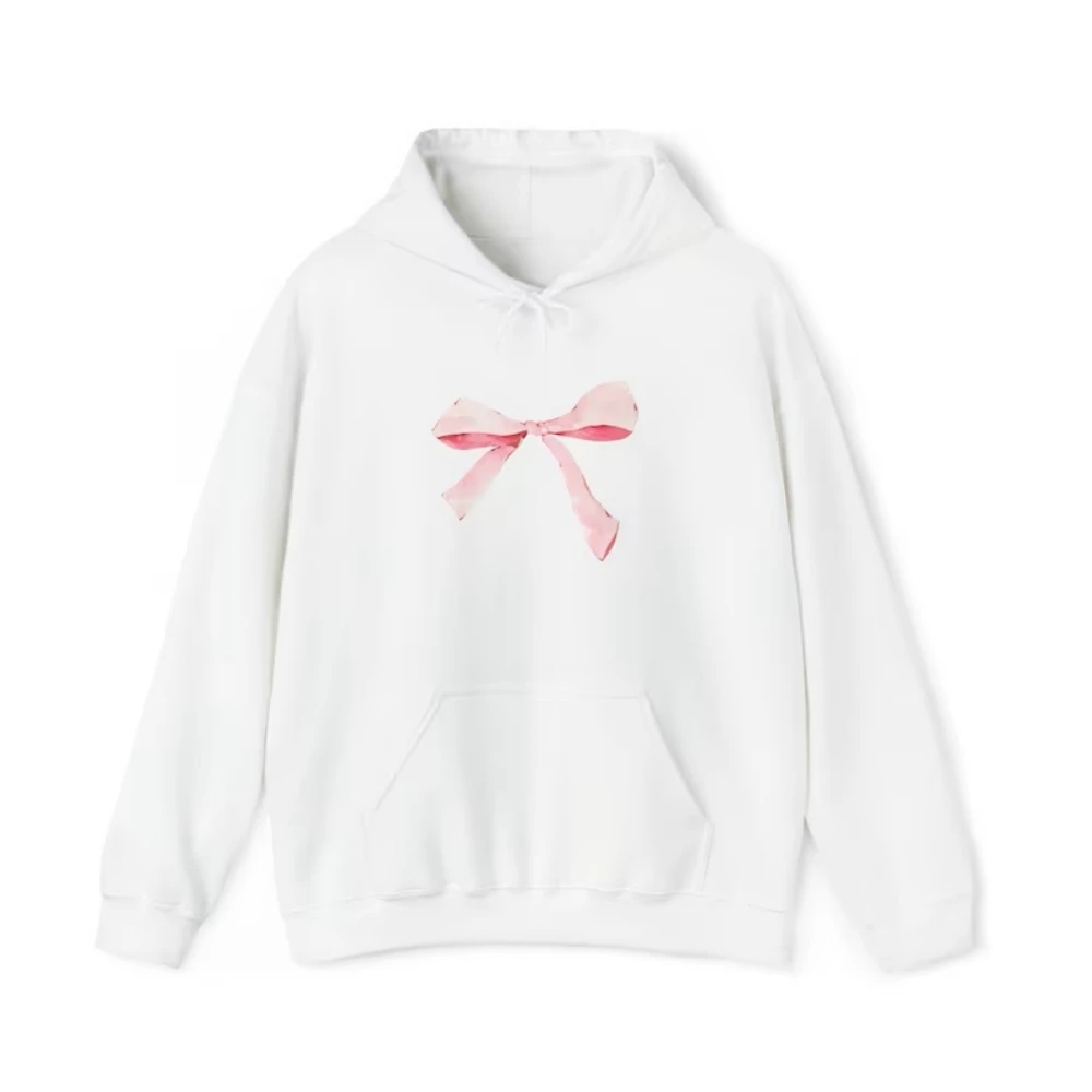 

Pink Coquette Bow Hooded Sweatshirt Vintage Y2k Bow Hoodie Coquette Trendy Aesthetic Pullover Pink Kawaii Ribbon Girly Clothes