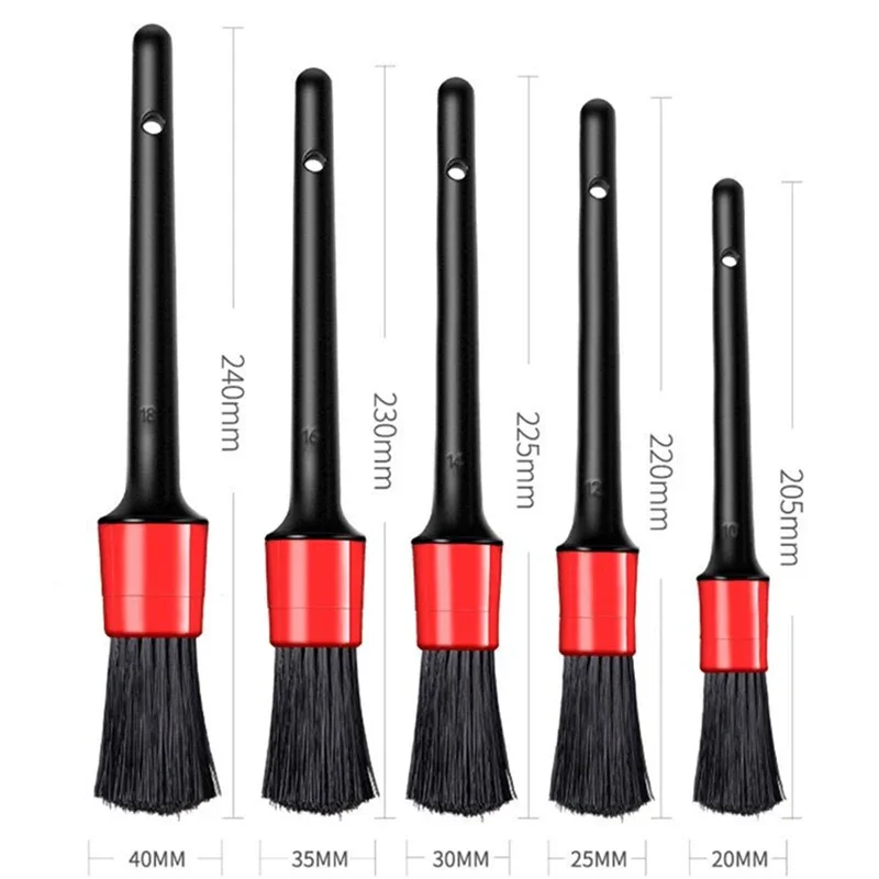 5PCS Car Detailing Brushes Clean Seat Detail Brush Car Wash Slit Brush for Cleaning Car Interior