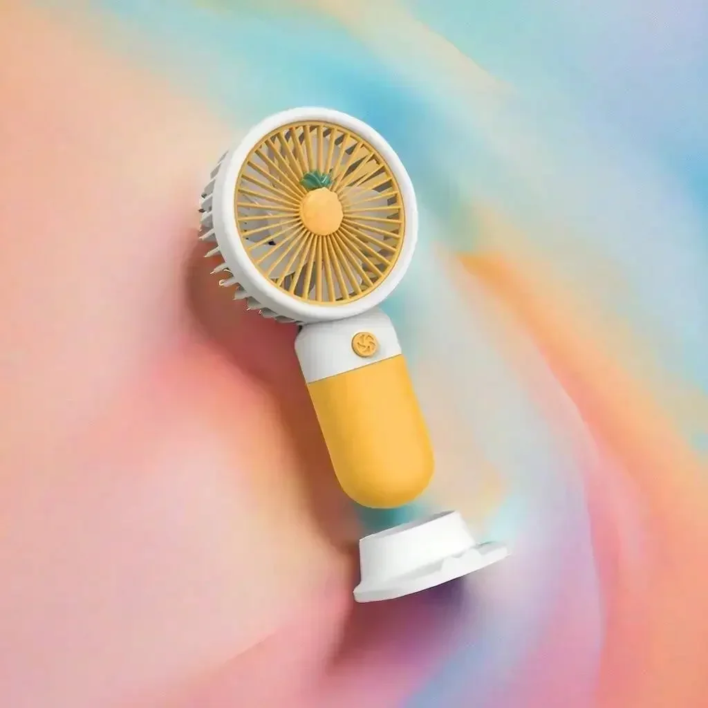 휴대용 데스크탑 USB 충전 선풍기, 핸드헬드 소형 선풍기, 귀여운 색상 충돌, 휴대폰 거치대 학생 선물