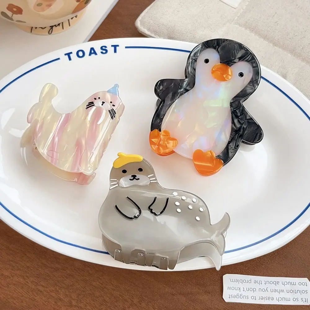

Sea Lion Seal Acetate Hair Clip Lovely Geometry Ocean Animal Shark Clip Novetly Ponytail Clip Creative Hair Claw Female