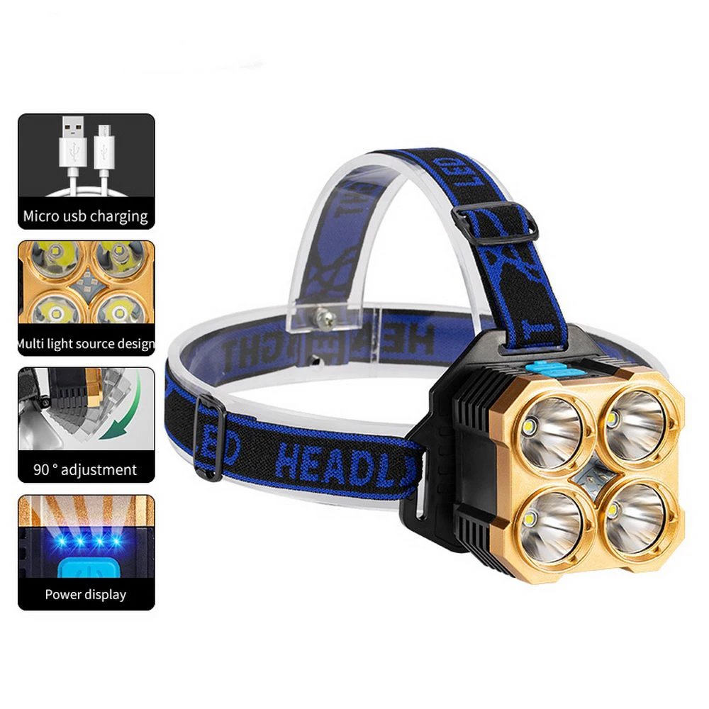 

High Power LED Headlamp Super Bright Flashlight Rechargeable Outdoor Camping Headlight Waterproof Portable Emergency Work Lamp