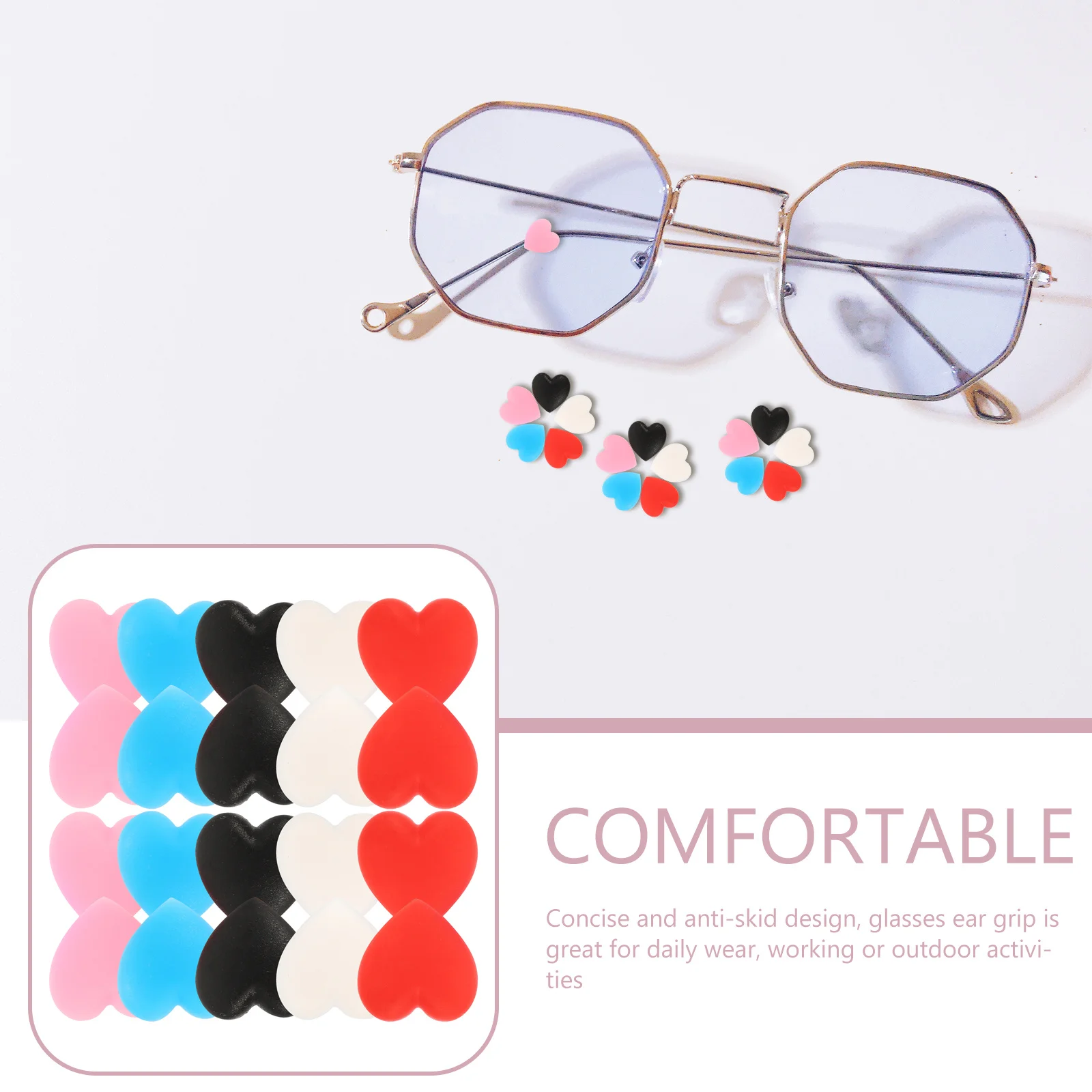 

25Pairs Anti Skid Ear Sleeves for Glasses Premium Silicone Non Slip Eyeglass Grips Comfortable Fit for Adults and Outdoor