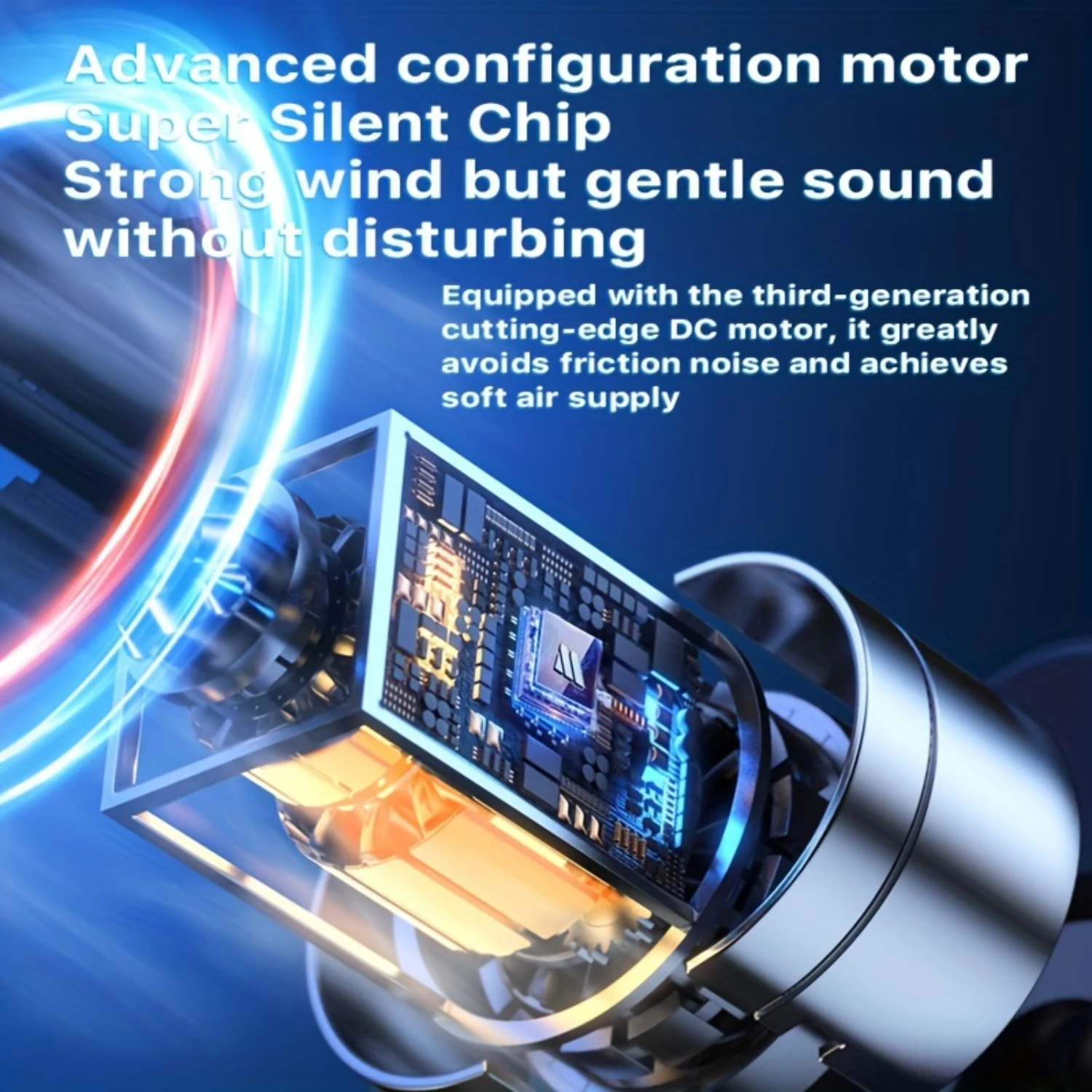 Portable Desktop Fan with 3 Adjustable Wind Levels, 90° Wide Angle Rotation, and Space-Saving Design for Bedroom, Office, and H