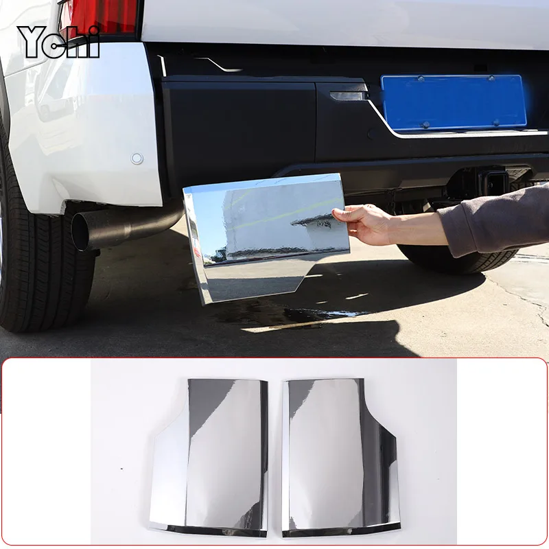 

For Toyota Tundra 2022 2023 ABS Bright Silver Car Rear Bumper Corner Anti-collision Protection Cover Decorative Accessories