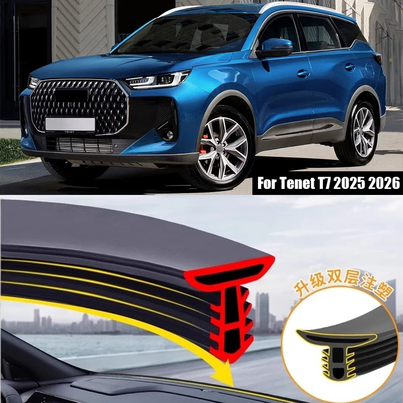 For Tenet T7 2025 2026 Automotive central control dashboard rubber strip noise reduction and sound insulation sealing strip
