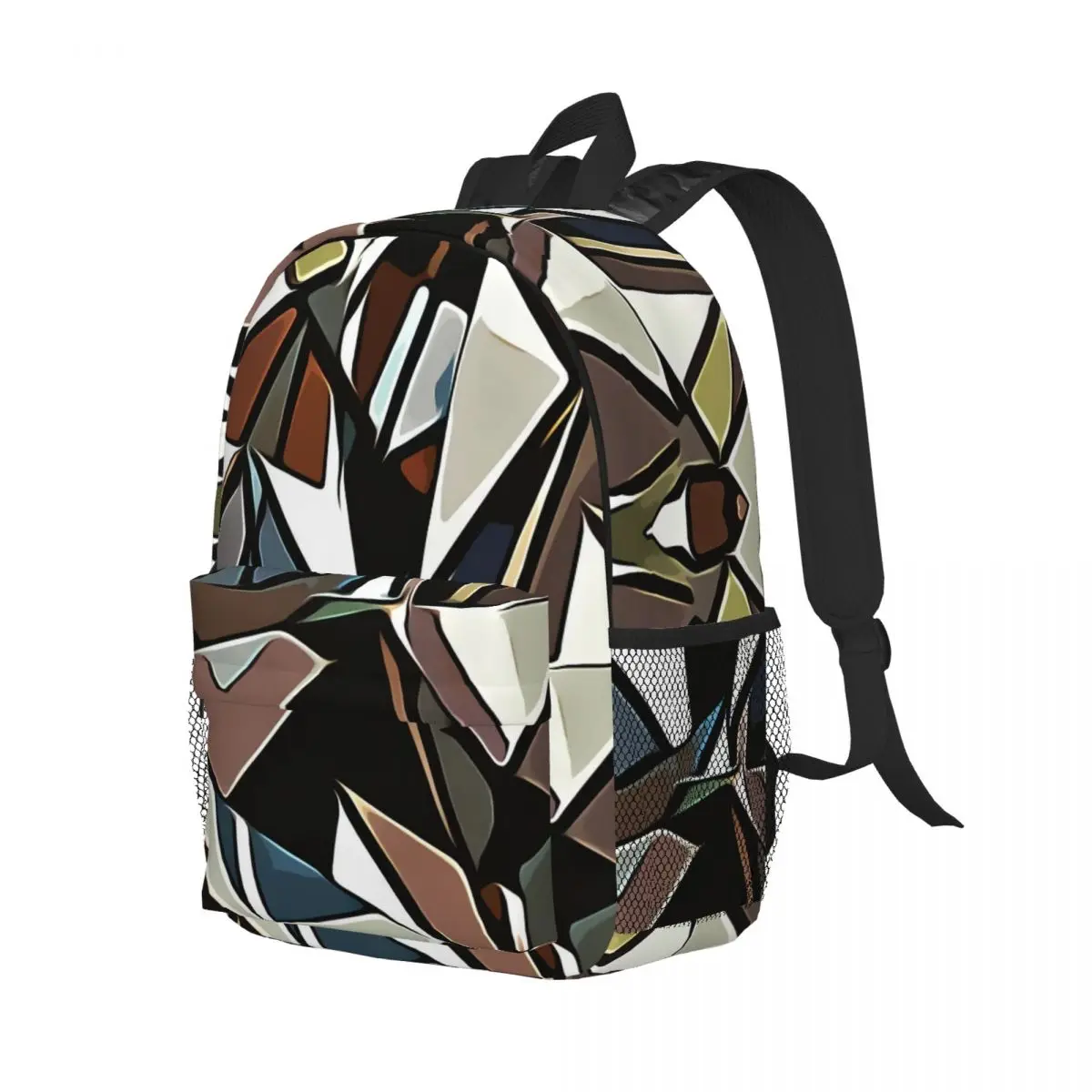 Cubist Art Laptop Backpack Men Women Fashion Bookbag for School College Student Abstract Triangles Bags