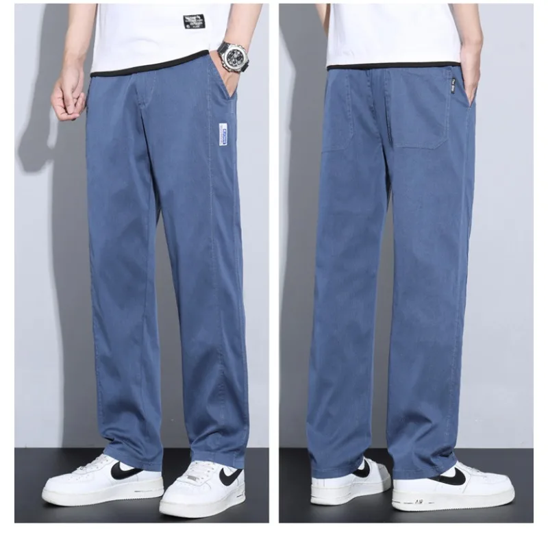 Summer Outdoor Baseball Sports Lightweight Breathable Quick Drying Sports Pants Fashionable Casual Ice Silk Straight Leg Pants