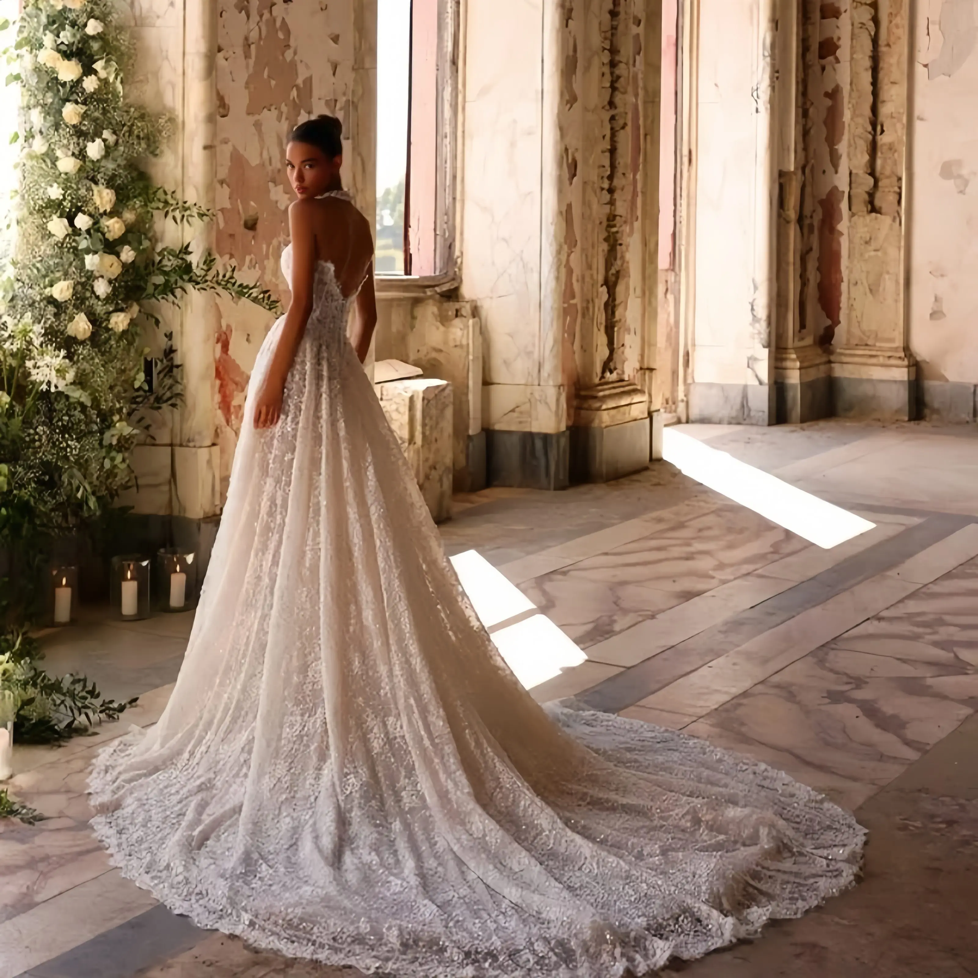 Customized Elegance satin ivory Ball Gown Royal Wedding Dresses Sweetheart decal Long tail Made robes De mariée vestidos de