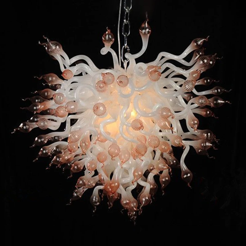 Small Pendant Lamps 55cm Luxury Hand Blown Glass Chandelier LED Light Fixtures 22 Inches