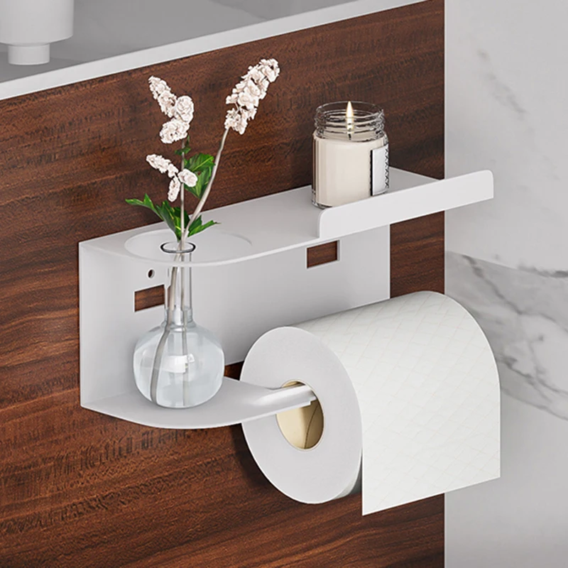 

Toilet paper holder, bathroom wall mounted multifunctional toilet paper holder, telephone holder, toilet paper roll holder