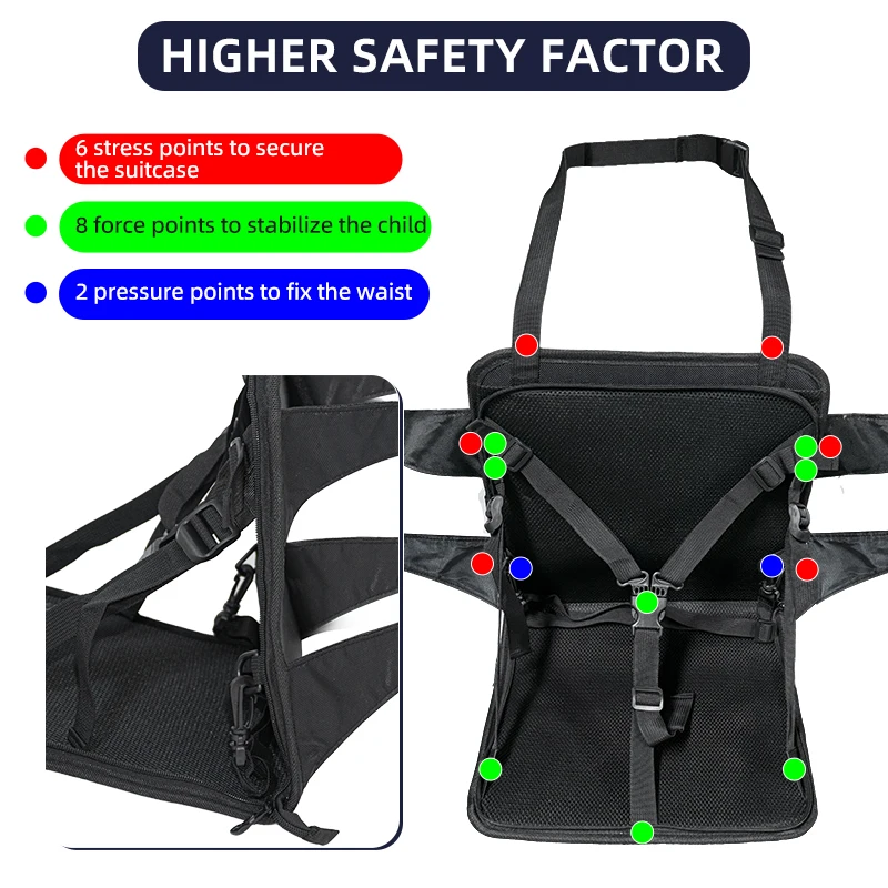 Trolley Case Portable Child Seat Special Trolley Case for Traveling with Children Three-point Safety Belt Seat