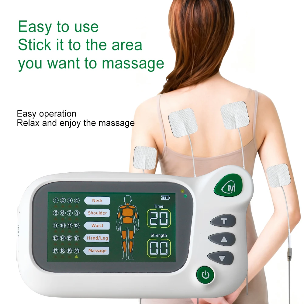 20 Modes Gentle Pulse Massage Instrument EMS Electric Muscle Relax Tool Body Soothing Care TENS Massager Acupoint Sim Care Tool