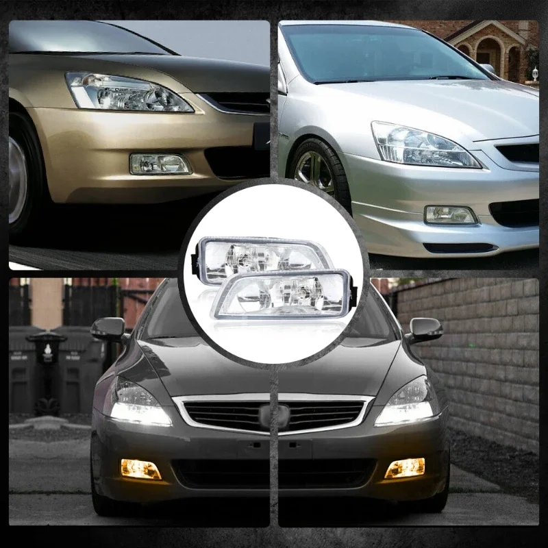 1pair Car Front Bumper Driving Fog Lights with Wiring Kit for Honda Accord 2003-2007 4Doors