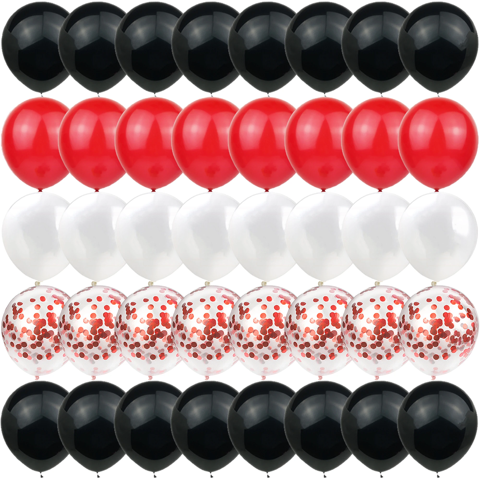 40PCS Czarno-czerwone balony błyskowe Ujawnienie płci Ślub Walentynki Baby Shower Urodziny Globos Dekoracje imprezowe