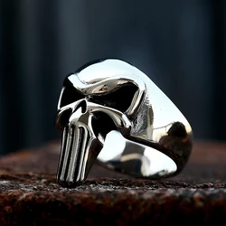 Punk Punisher Rings Men Women Fashion 316L Stainless Steel Skull Biker Ring Hip Hop Unique for Man Boy Jewelry Gift Size 7-15