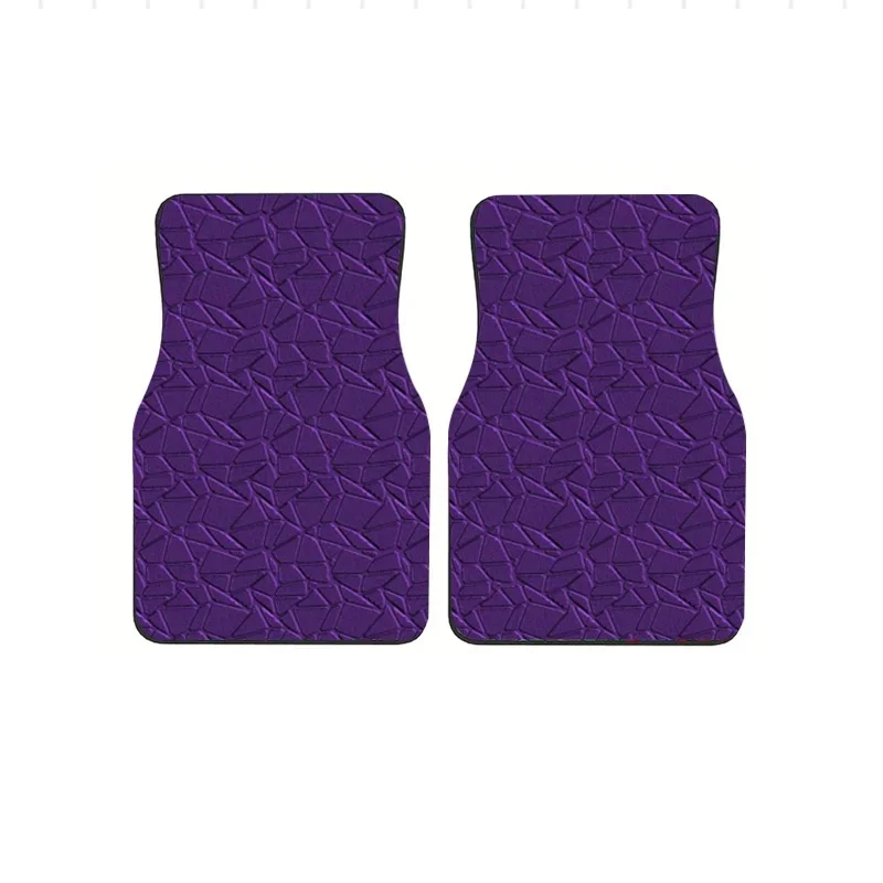 2pcs/4pcs Full Coverage Purple Crackle Pattern Printed Car Mats, All-Season Universal Fit, XPE Anti-Slip Wear-Resistant Car Floo 2