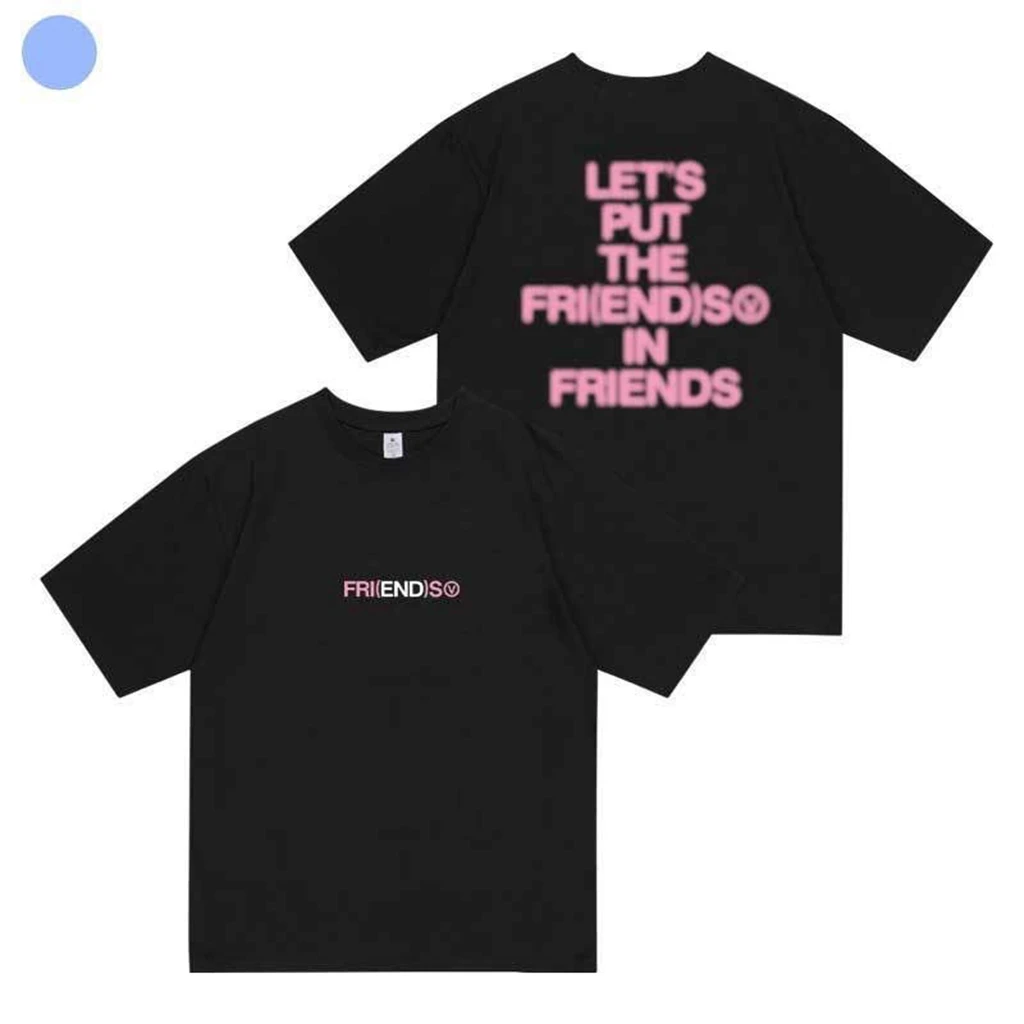 V Song Friends Graphic T-Shirt Cotton Tops For Women Summer Casual O-Neck Short-Sleeved Clothing Fashion Couple Streetwear Top
