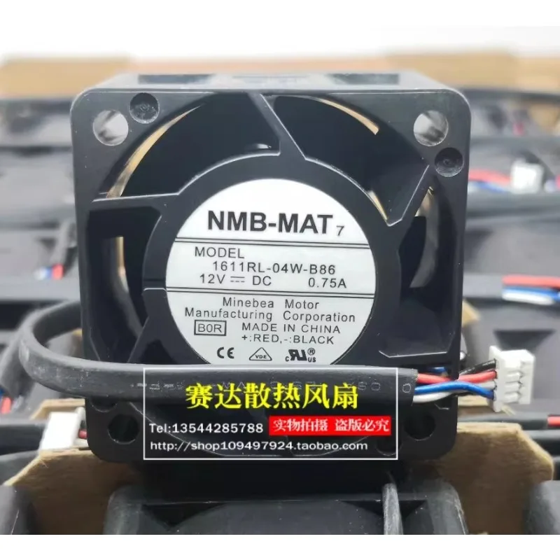 New Cooler Fan for NMB 1611RL-04W-B86 4028 12V 0.75A High Speed Violent Fan 4cm