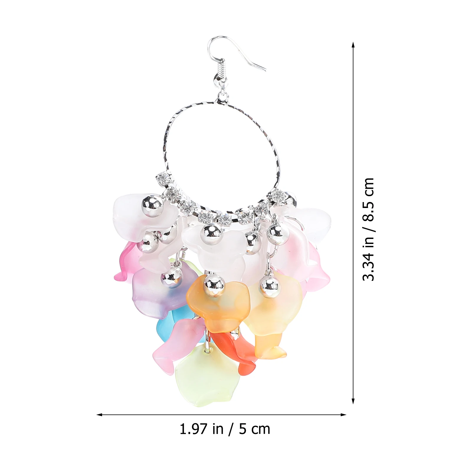 

Colorful Petal Earrings Acrylic Drop Dangle Tassel Studs Pendant Bohemian Ear Jewelry Summer Fashion Accessories Gift Idea Women