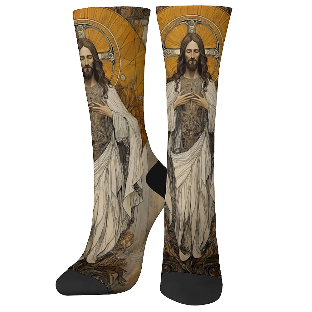 

Christ the Redeemer Jesus novel and interesting men's socks, vintage style, reborn Easter gift, comfortable and breathable