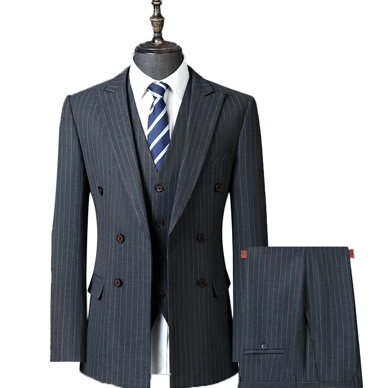 (77) Men's Suit Three-piece Suit High-end Autumn Casual Formal Wedding Suit Men's