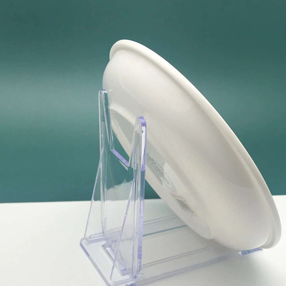 

10Pcs Storage Display Stand Plates Storage Holders Simple Design for Supporting Plate Bowl and Photo Frame Plate Display Shelf