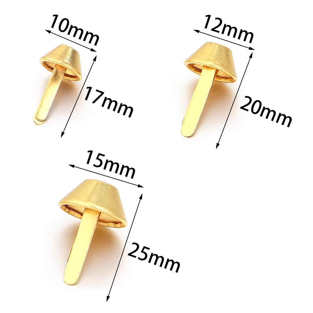 50pcs Metal Two-legged Feet Pierced Rivet Stud Spike Spot Nail For Leather Craft Bag Handbag Purse Bottom Protecting DIY Repair