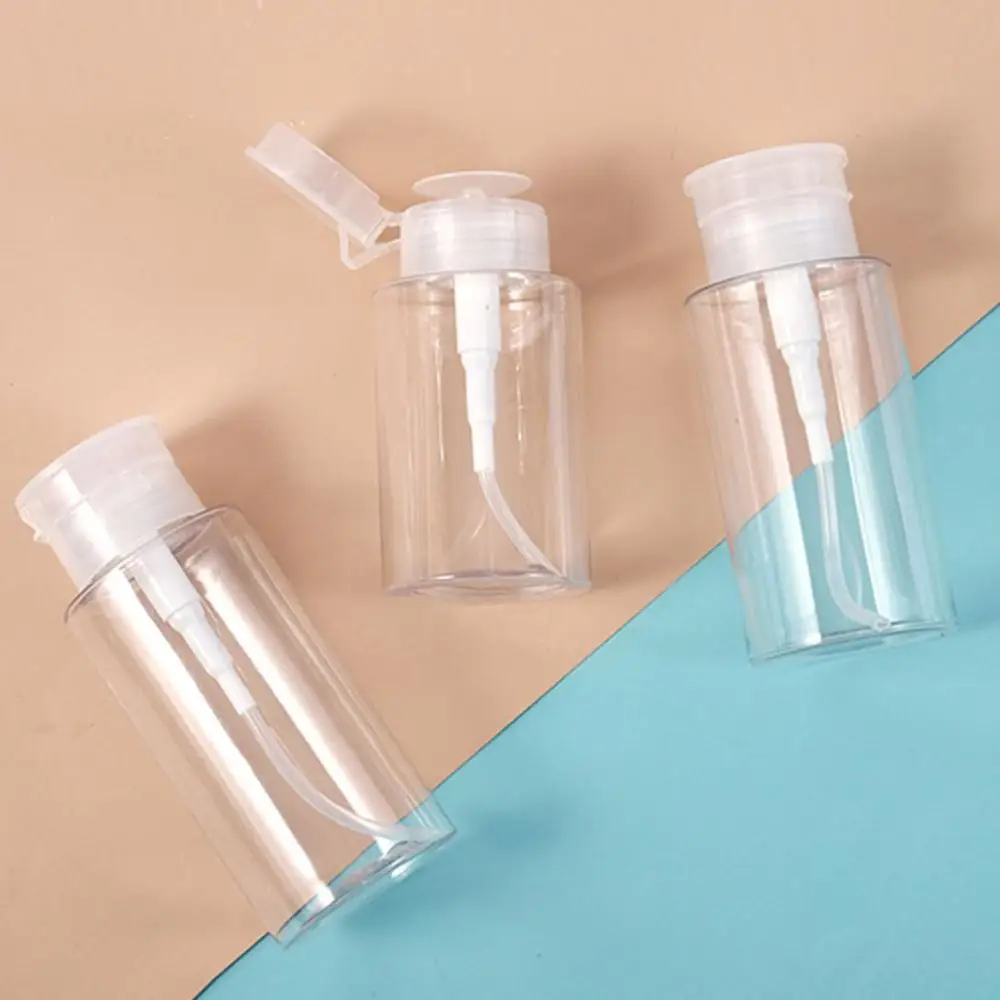 Lockable Manicure Tool Makeup Remover Bottle Nail Polish Remover Container Empty Pump Dispenser Bottle Press Pumping Dispenser
