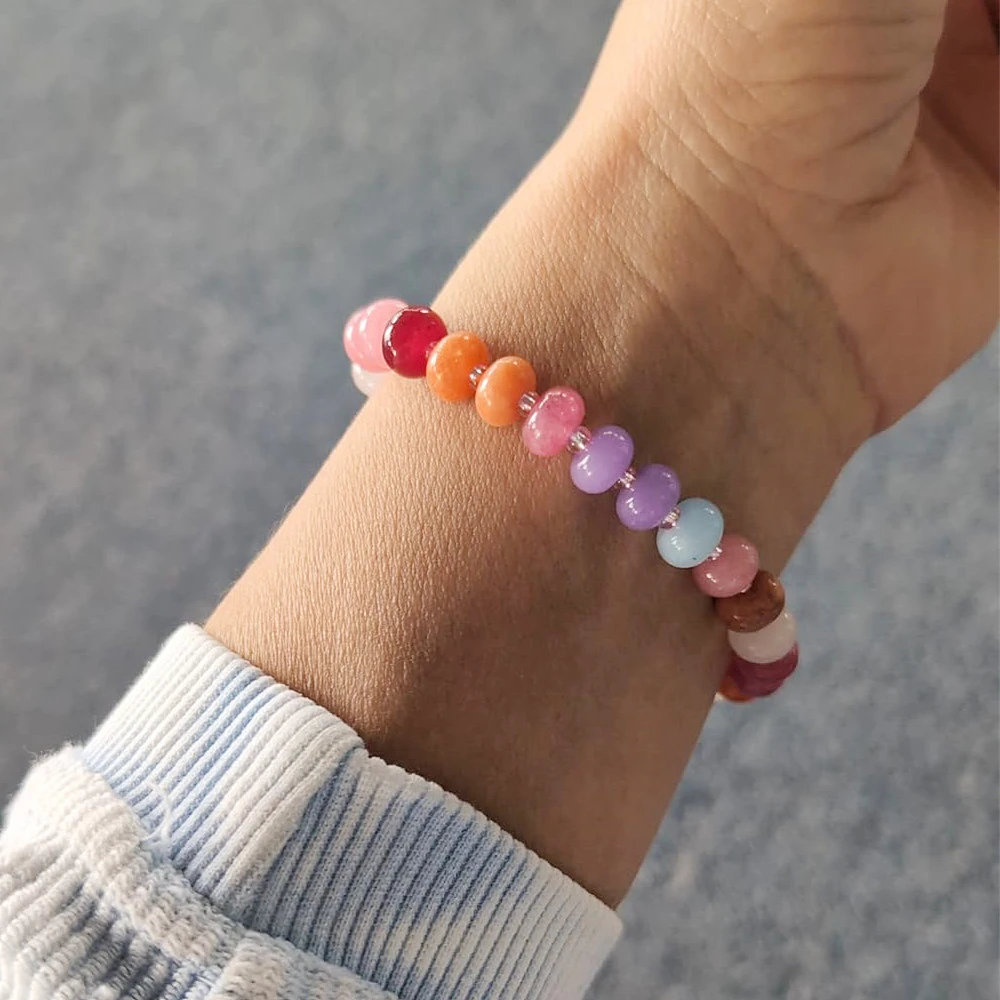 Colorful Beaded Bracelets for Women Summer Beach Jewelry Gold Color Rainbow Bracelet Surfer Girl Holiday Gift Pulseras Mujer