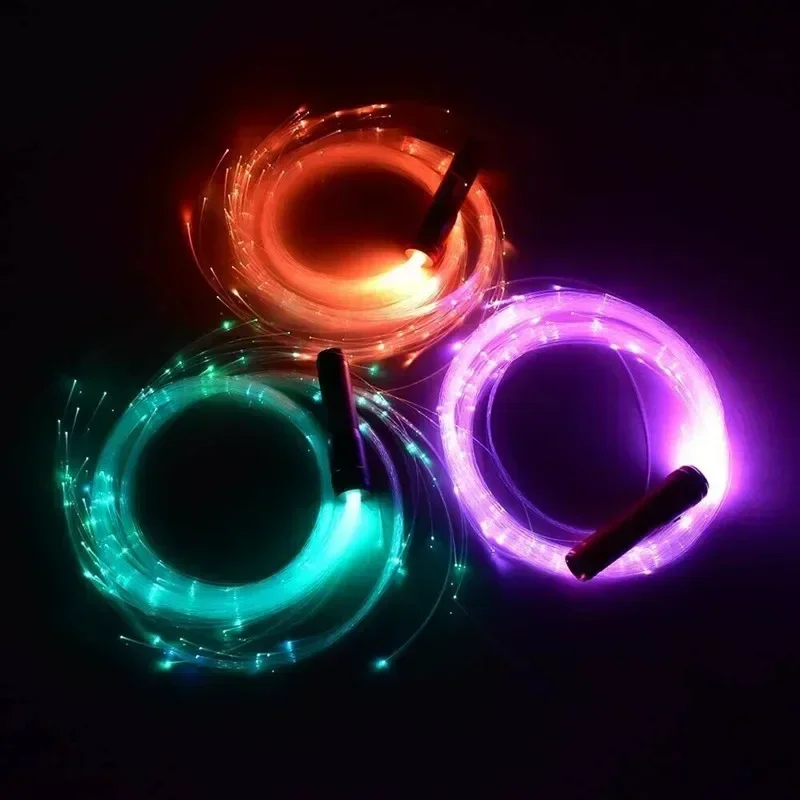 150CM 360° Rotation Optic LED Fiber Dancing Whip More Modes and Effects Light Up Waving Holiday Lighting Fiber Optic Dance Whips