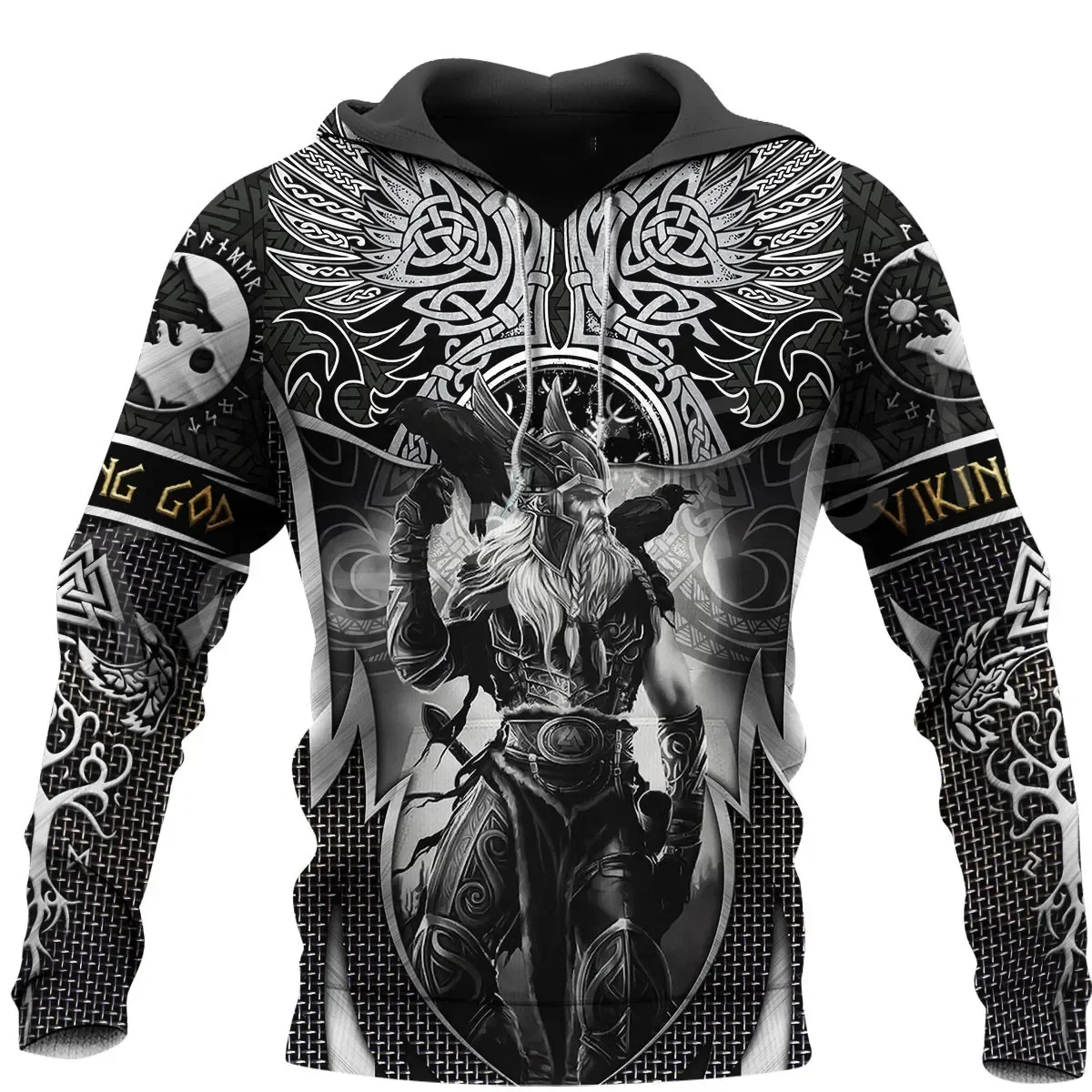 

2023 New Autumn Men's Hoodie Wolf Print 3D Sweatshirts Urban Trendy All-Match Oversized Tops Poleron Hooded Clothes Men Clothing