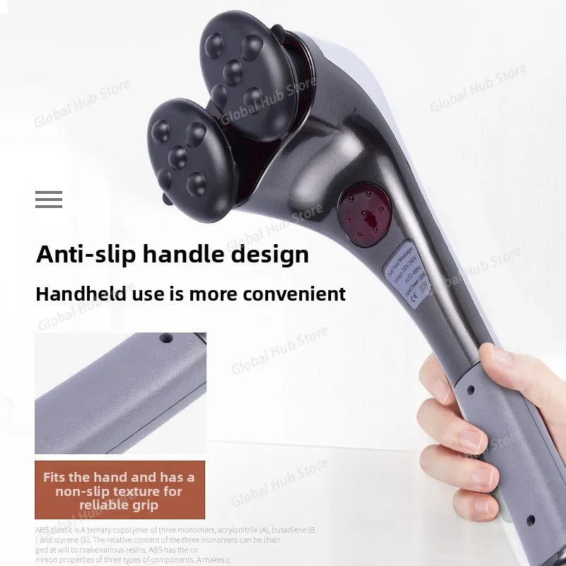 Electric Massage Stick, Double-head Hammer Massager, Stepless Speed Regulation, High-frequency Vibration Handheld Massager