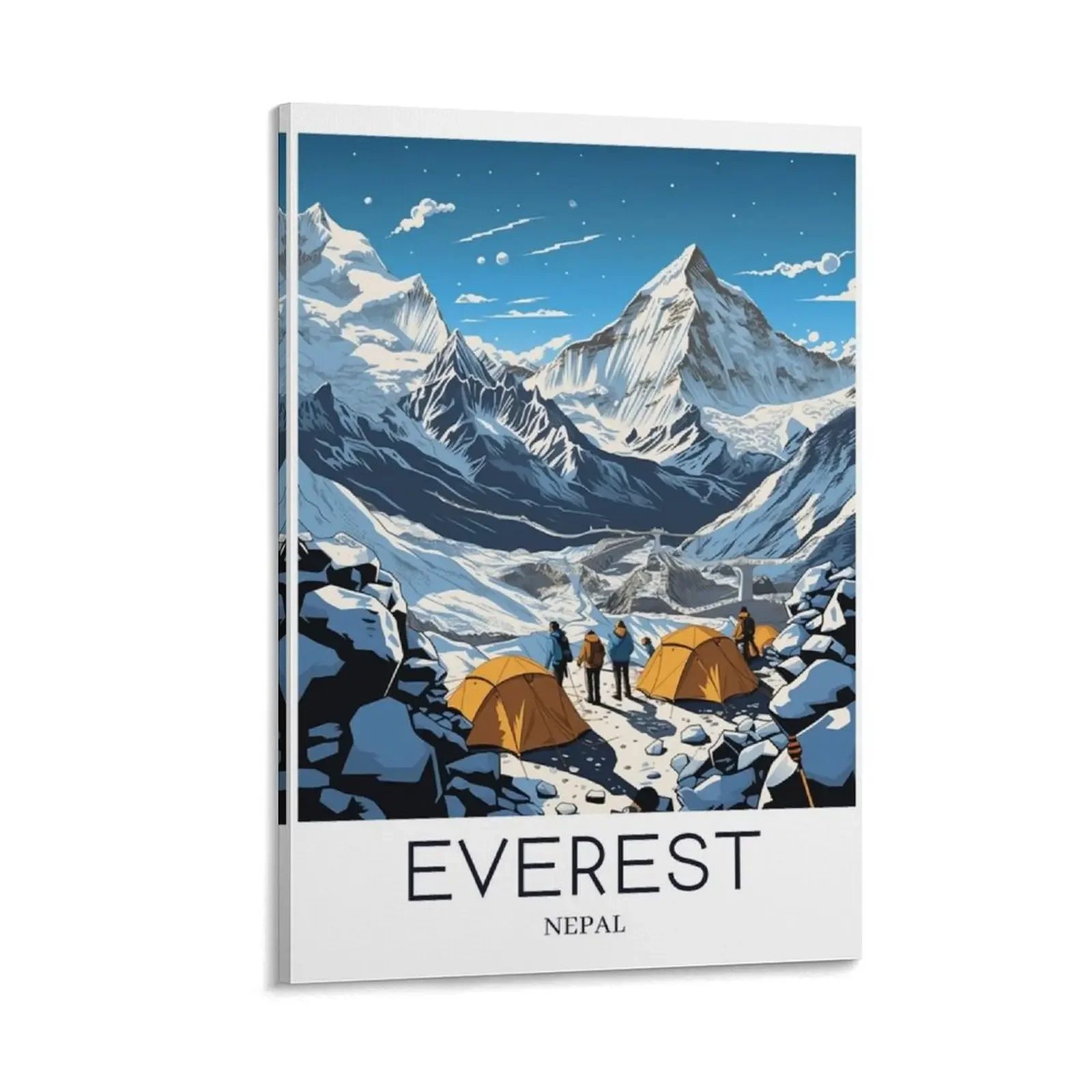 

A Pop Art Travel Print of Mount Everest - Nepal Canvas Painting decorative picture for living room wall art Decoration for home