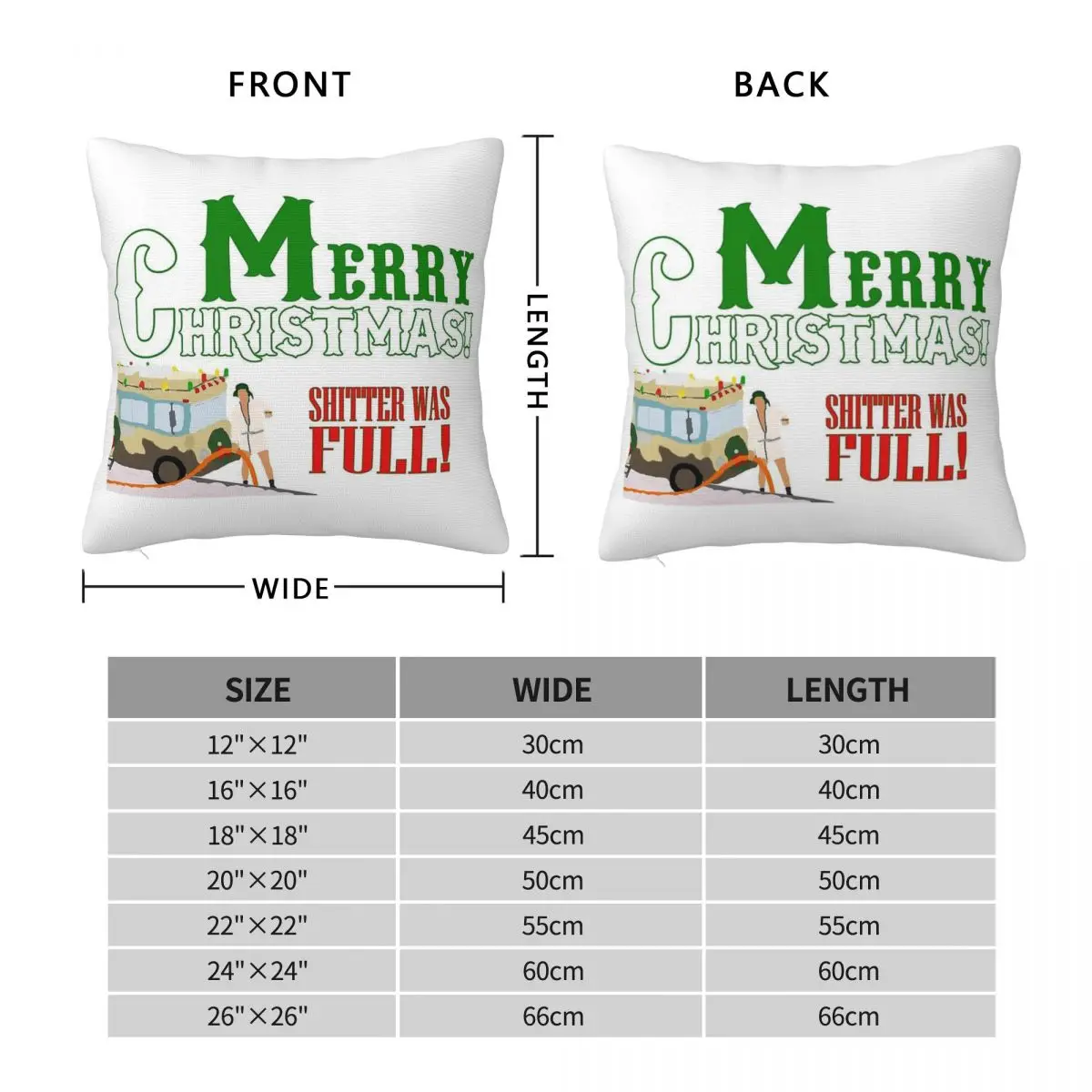 Merry Christmas Shitter Was Full Square Pillowcase Polyester Linen Velvet Creative Zip Throw Pillow Case Bed Cushion Cover 18