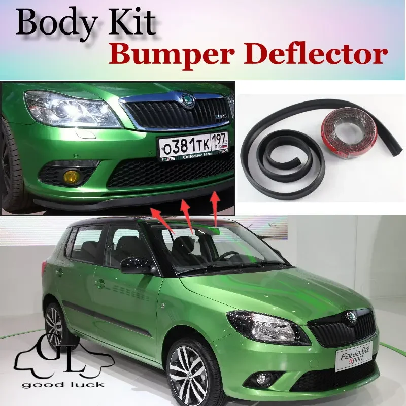 Bumper Lip Deflector Lips For Skoda Fabia Front Spoiler Skirt For TopGear Fans to Car Tuning View / Body Kit / Strip