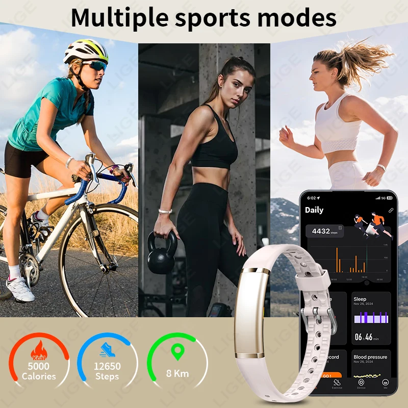 2026 NO Screen Smart Bracelet Ultra-thin body IP68 Waterproof Daily Monitoring Menstrual Management Smart Watch For Android lOS