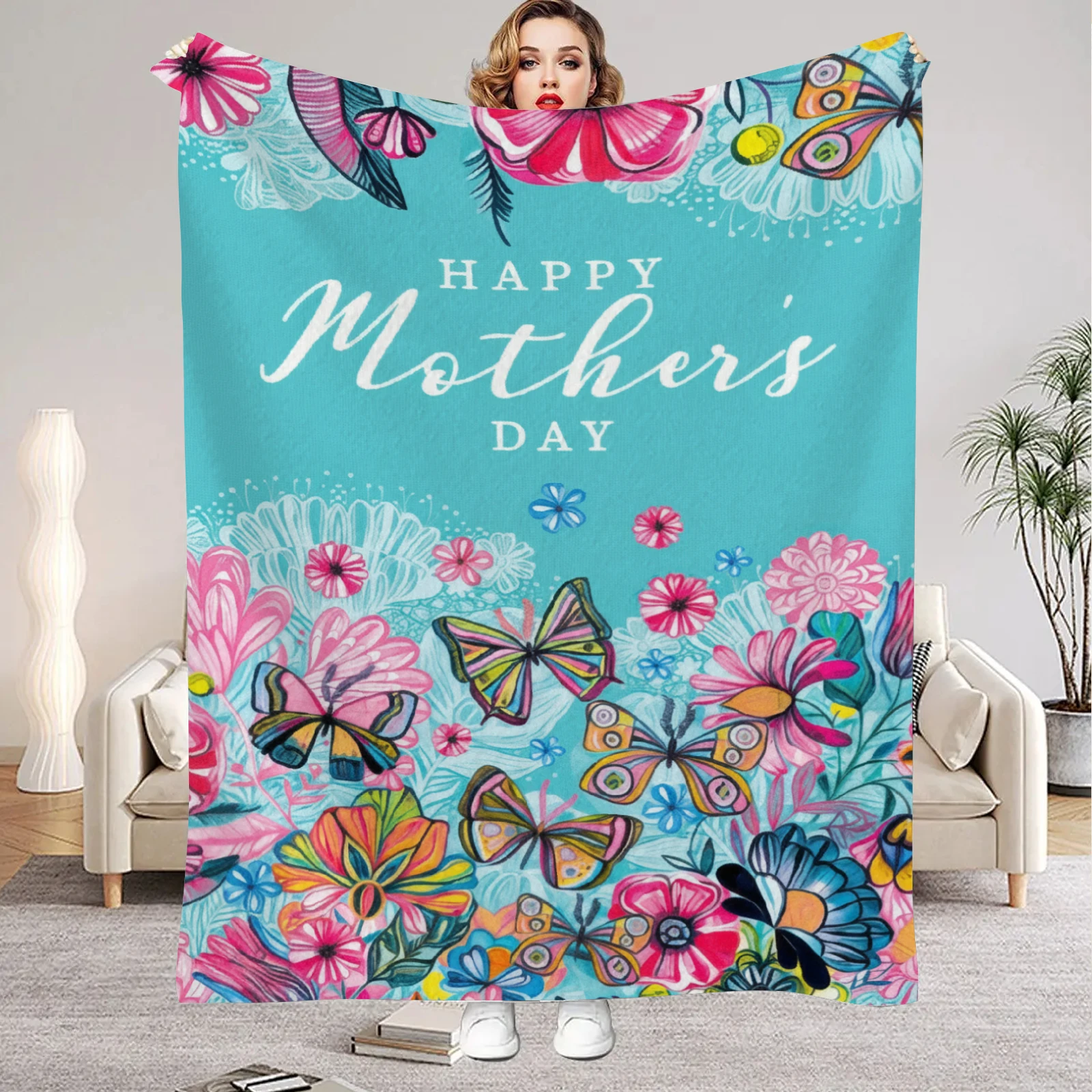 1 pcs Warm Soft Throw Blankets Mothers' Day Gifts For Mom Birthday Present From Daughter Son Family