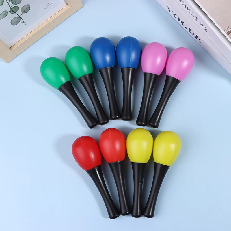 Immagine 4: Set di 2 Maracas in Plastica, Strumenti Musicali a Percussione per Eventi Scolastici, Giocattolo Educativo