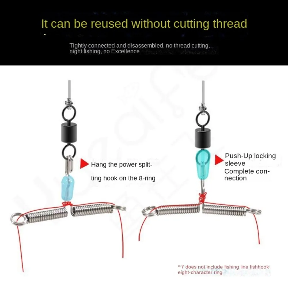 التوازن الحفارات السنانير خيط صنارة الصيد الفضاء التشعب هوك مزدوج سلك المشبك قوة التفريغ قواطع جهاز ثمانية نوع قطب #5