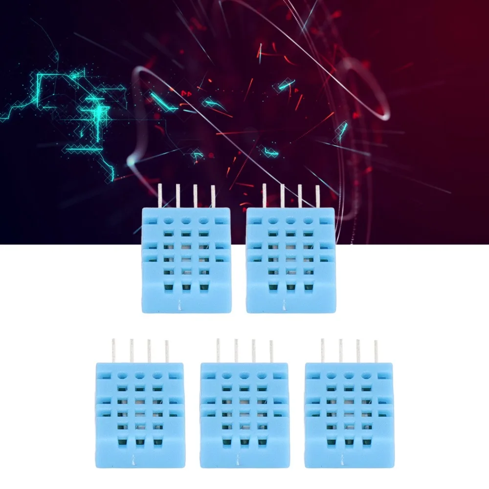 5PCS Digital Temperature & Humidity Sensor -20 to 60°C 3.3V-5.5V DHT11 Module Greenhouse Standard 5 to 95% RH