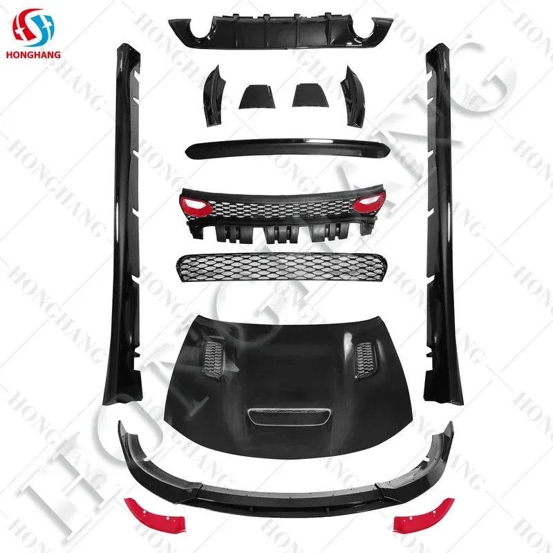 ฝาครอบกันไฟสำหรับฝากระโปรงหน้ารถยนต์สีดำ ยี่ห้อ Chaoshenghang สำหรับ Charger ปี 2015 2016 2017 2018 2019 2020 2021+