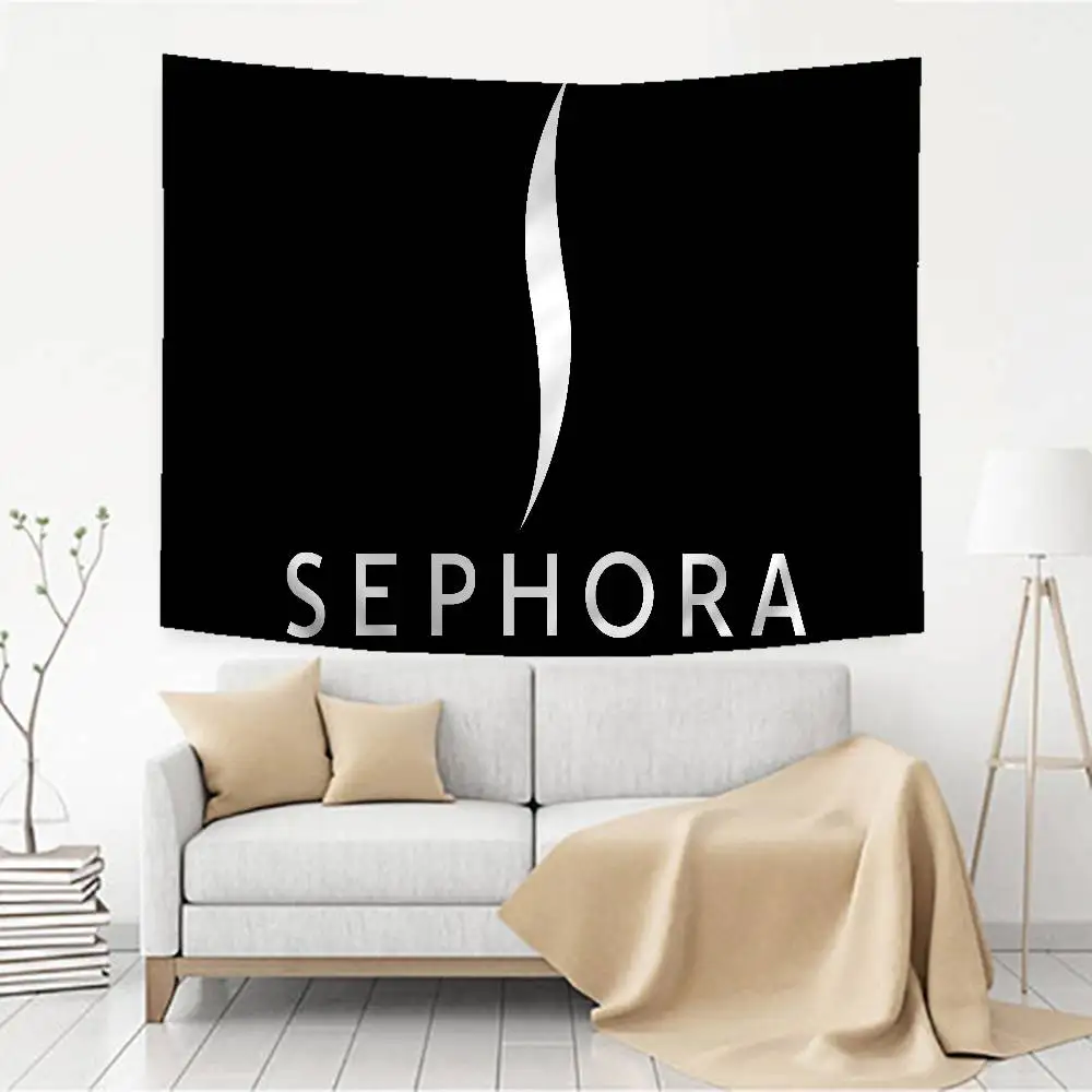 Fashion S-sephora Logo Colorful Tapestry Wall Hanging Hanging Tarot Hippie Wall Rugs Dorm Wall Art Decor