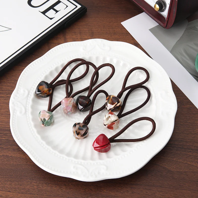 Acrylic Tulip hair rope For Women Fashion Simple High Ponytail Elastic Plastic hair Rope Hair Accessories